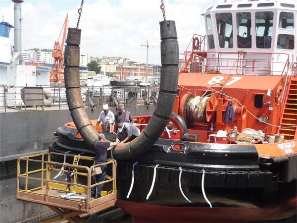 Installation Of Tugboat Fender  Of YSmarines 