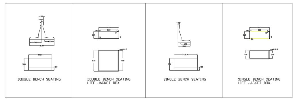 Drawings of YS016 Type Passenger Seat