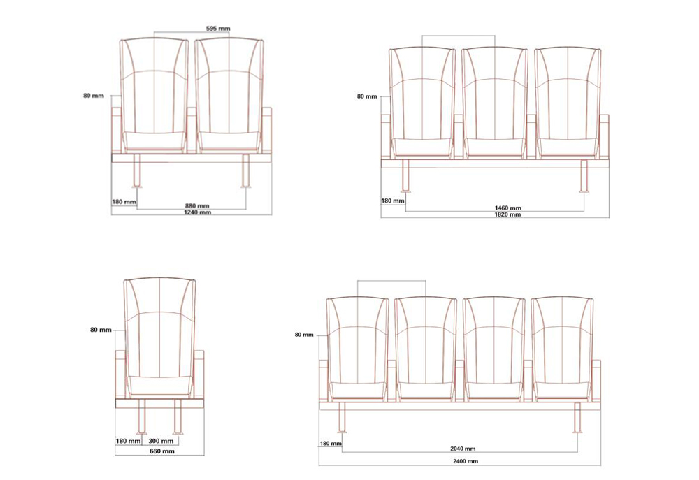 Drawings of YS019 Type Passenger Seat