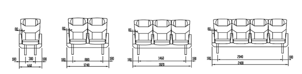 Drawings of YS020 Type Passenger Seat