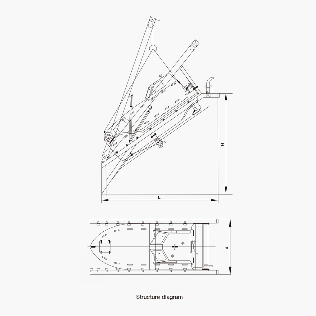 Drawings of Free Fall Lifeboat Davit