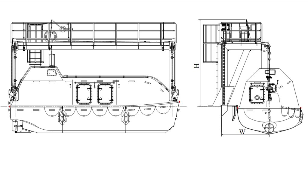 Draw8ings of Platform Lifeboat Davit