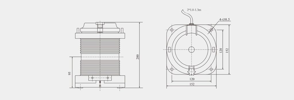 Drawings of CXH-21P Type Single-deck Marine Navigation Lights