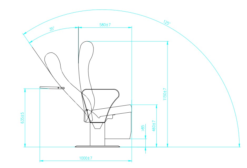 Drawings of YS004 Type Passenger Seat