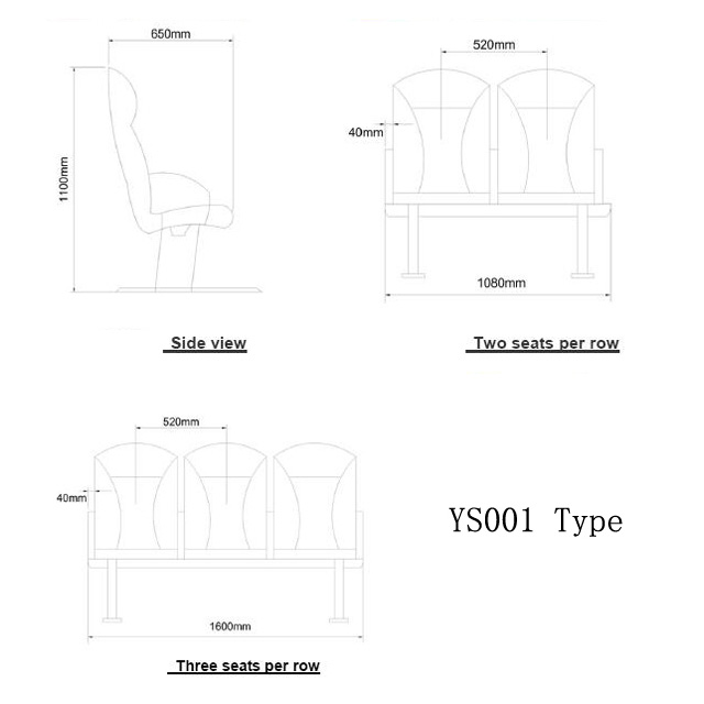 Drawings of YS001 Type Passenger Seat