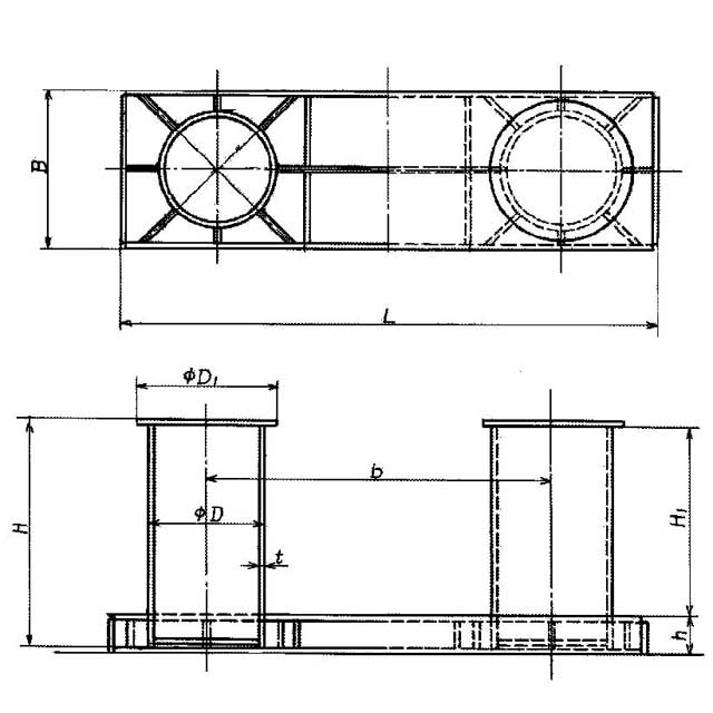 Technical Parameters Of JIS F 2001-1995 Double Bitt Bollard 