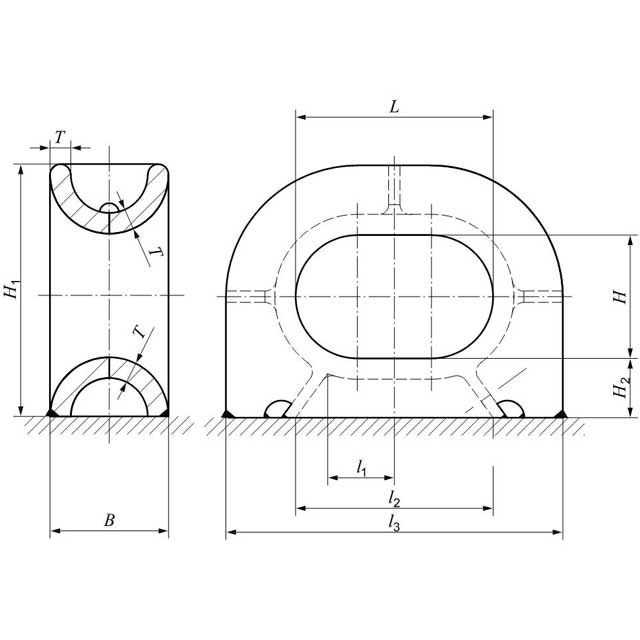 Drawings of ISO13713 Deck Mounted Mooring Chock (Type A)