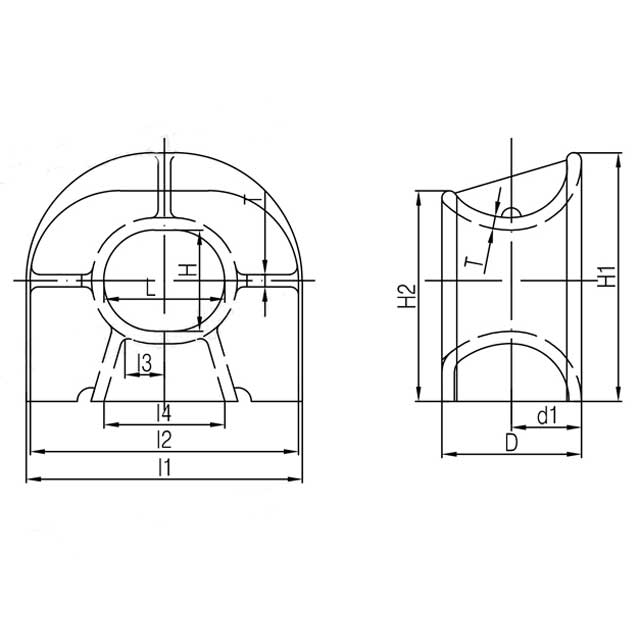 Drawings of ISO13729 Deck Mounted Closed Chock (Type A)