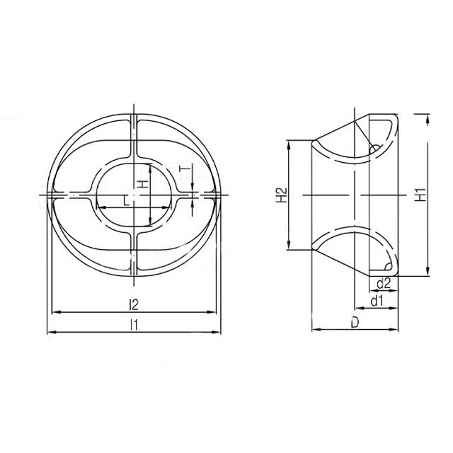 Drawings of ISO13729 Bulwark Mounted Closed Chock (Type B) 