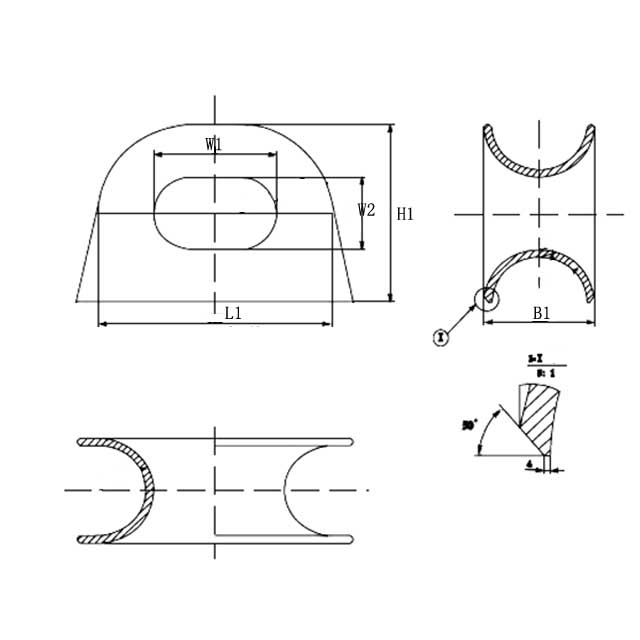 drawings of NS2590 Mooring Chocks 