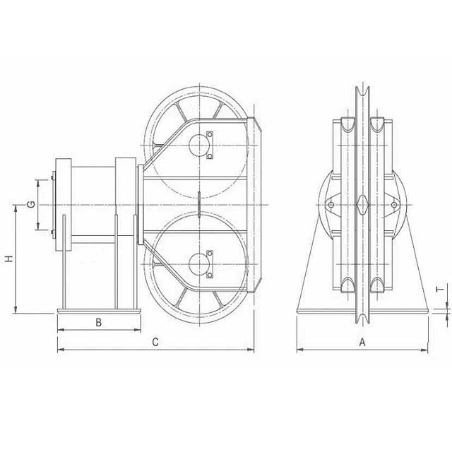 Drawings of A39 Swivel Head Anchor Fairlead