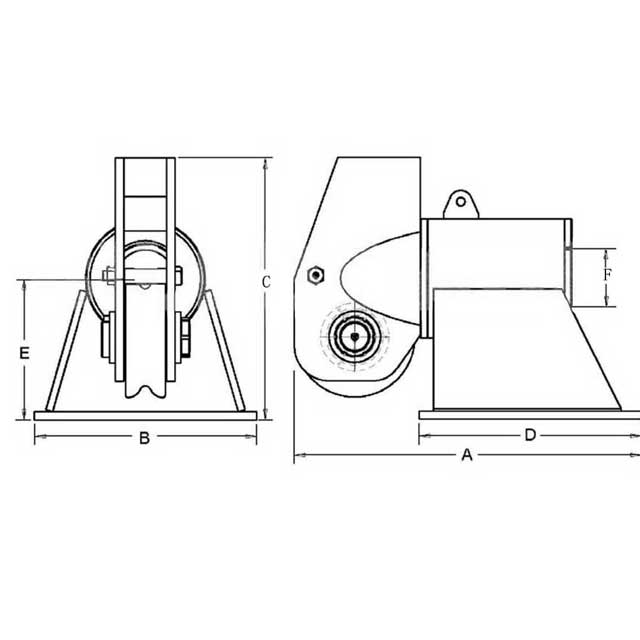 Drawings of A40 Swivel Head Anchor Fairlead