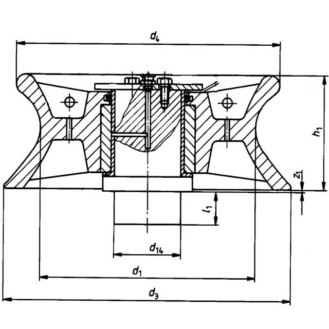Drawigns of DIN 81906 Warping Roller Fairlead 