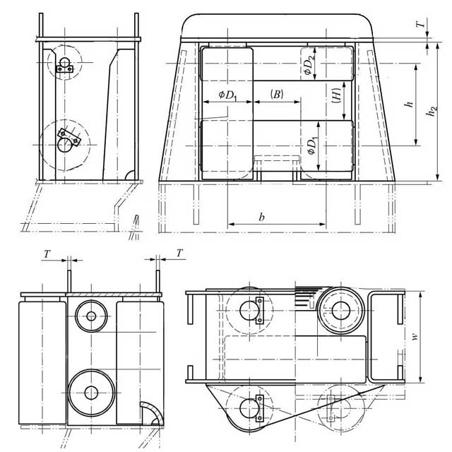 Drawings of ISO13733 Roller Fairlead with Upper Roller