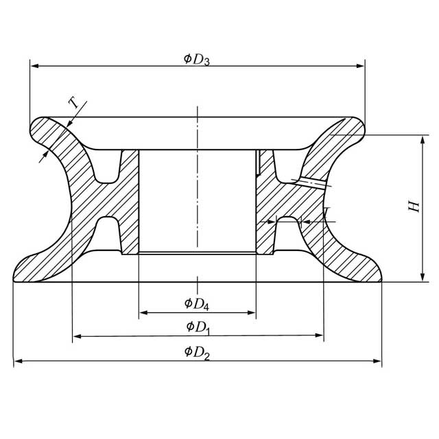 Drawings of ISO13755 Warping Roller Fairlead