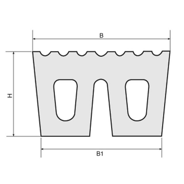 Drawings of W Type Rubber Fender