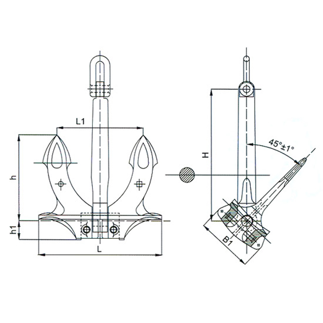 Drawings of Hall Stockless Anchor