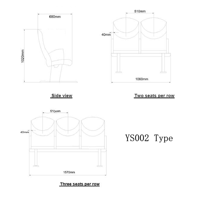 Drawings of YS002 Type Passenger Seat