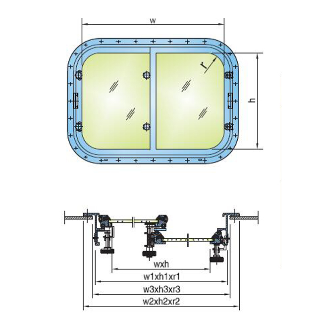 Drawings of Marine Aluminum Sliding Window