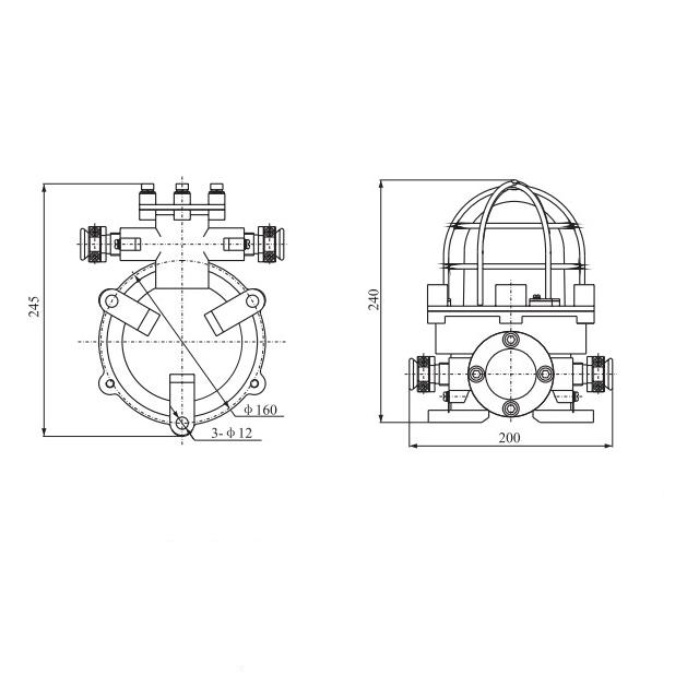 Drawings of CFD3 Type Explosion Proof lighting 