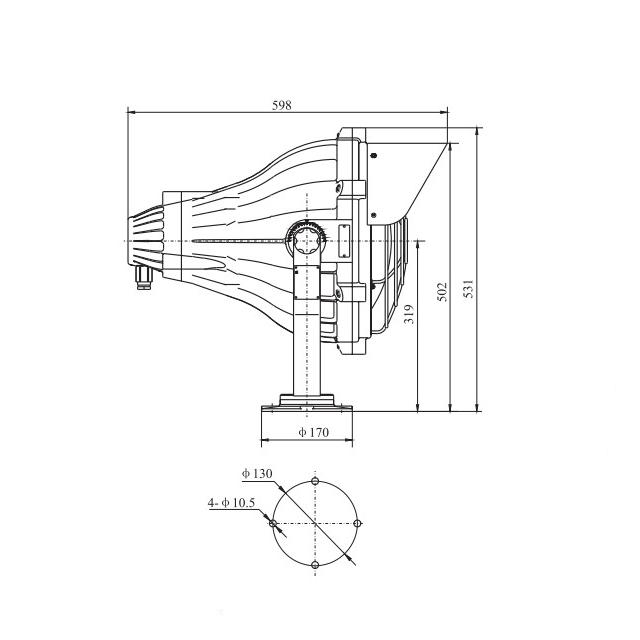 Drawings of CFT1-N Type Explosion Proof Flood Light