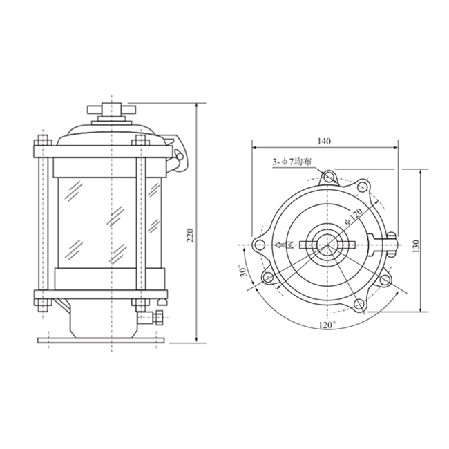 Drawings of CXH8-1 Type Boat Anchor Light