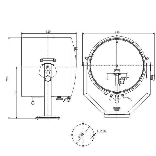 Drawings of TZ5 Type SUZE canal Marine Searchlight