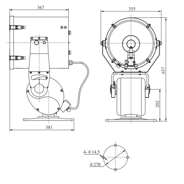 Drawings of Drawings of TG26, TG27, TG28 Type Marine Searchlight