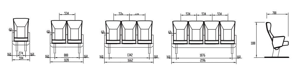 specifications of YS025 ferry passenger seat