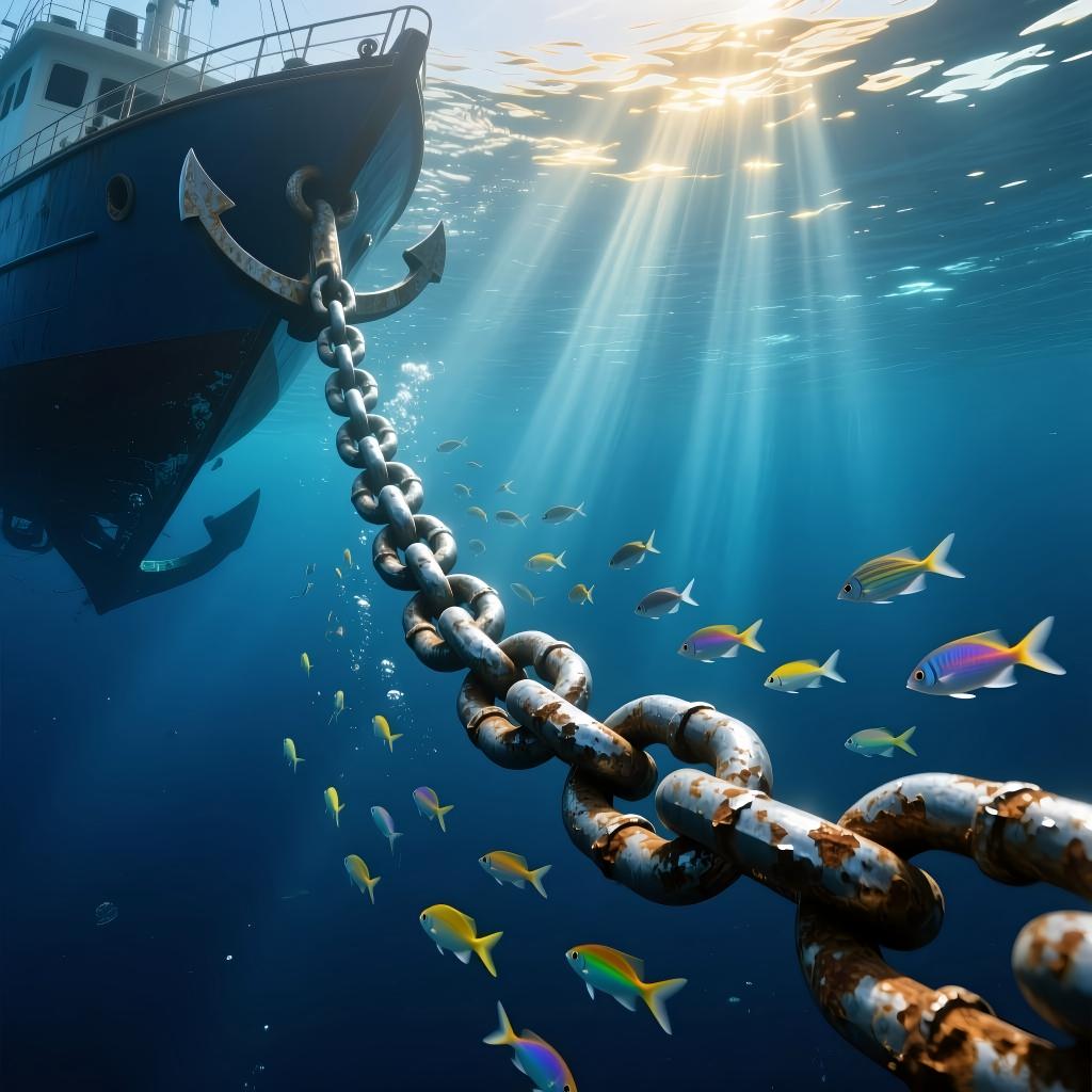 stud link boat anchor chain