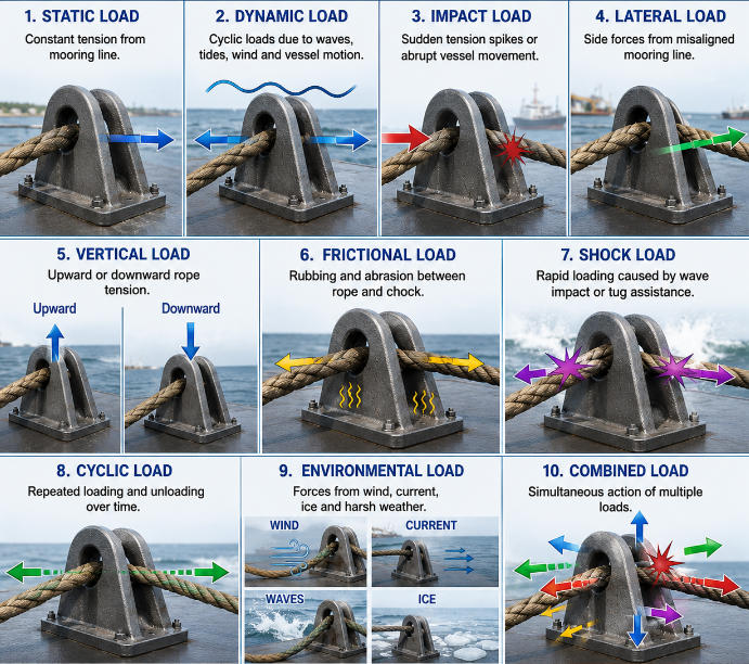 Types of Loads on Mooring Chocks
