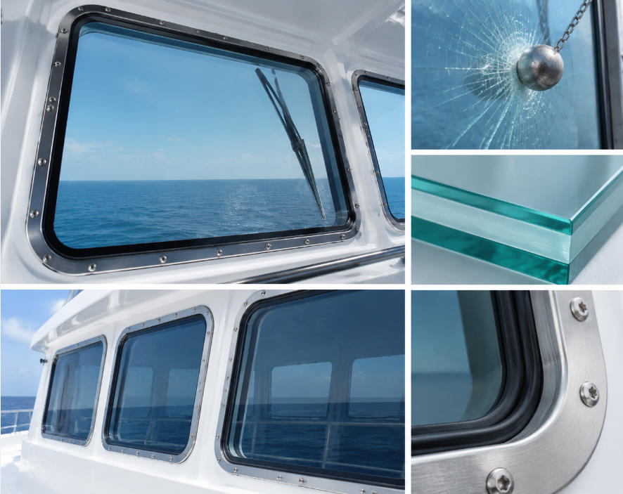Impact-resistant designs in marine windows