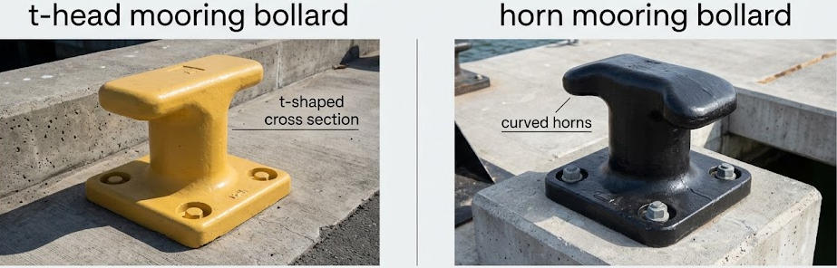 T-Head vs. Horn Mooring Bollard